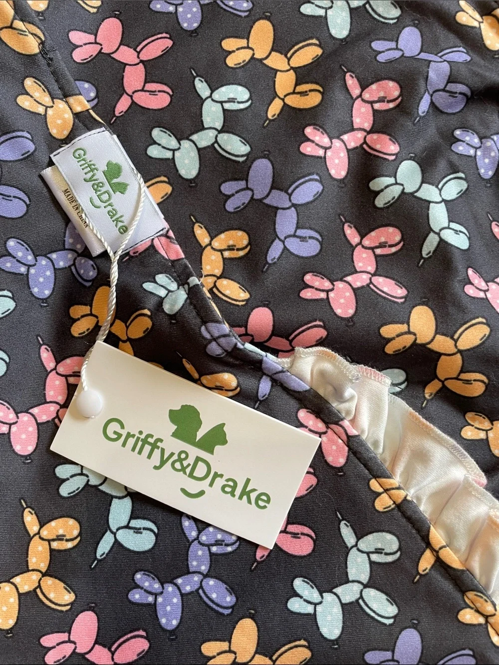 Boutique Dog Bandana with Colorful Balloon Dog Print